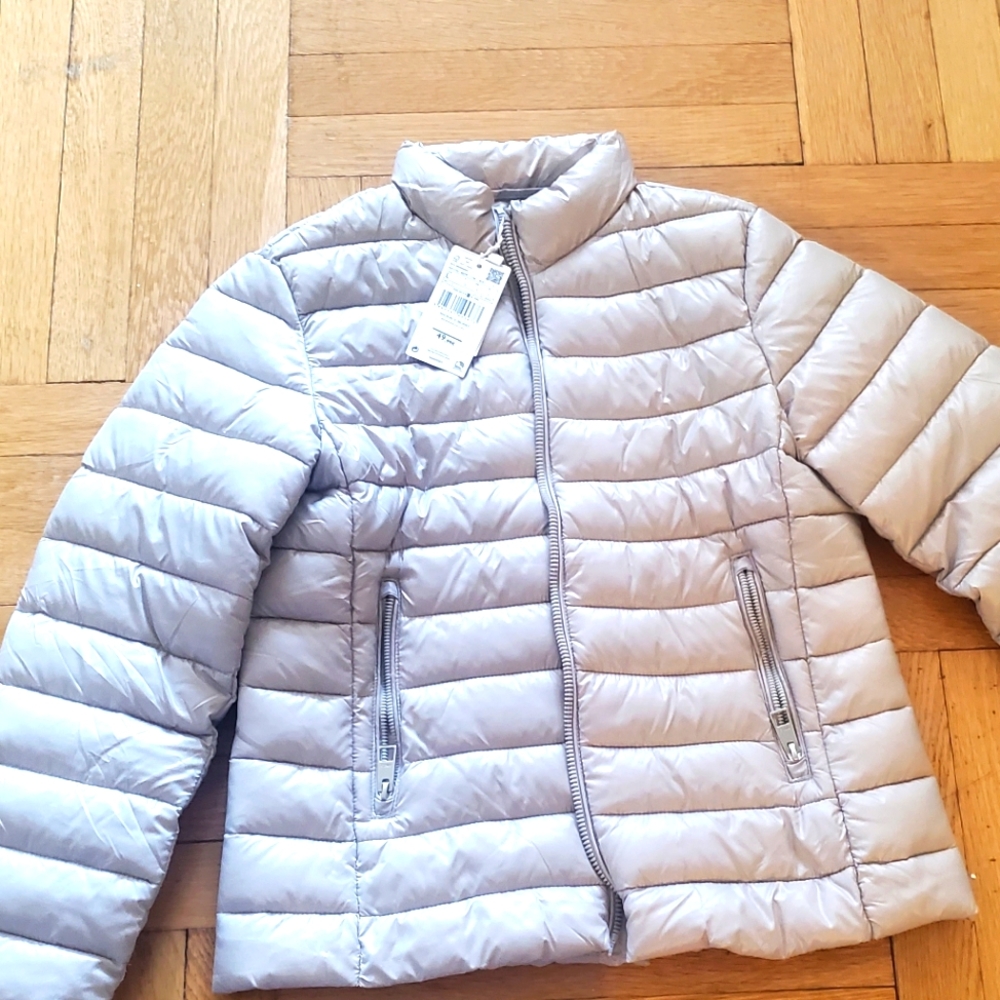 NWT mango cream down puffer jacket S